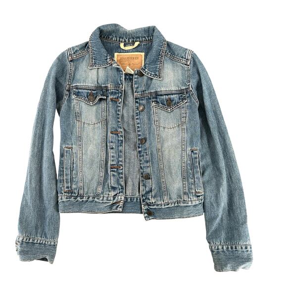 Hollister Vintage Y2K Denim Jean Jacket Waist Length Small Casual Western Boho - Picture 1 of 5